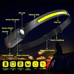LED Sensor Headlamp Camping Search Light Head Flashlight USB Rechargeable Powerful Lamp Front Lanterns Headlights 6 Styles