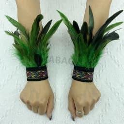 Natural Fur Wrist Cuffs Removable Wrap Bracelet Goth Clothes Sleeves Y2k Accessories Ancklets Fashion Retro Feather Gloves Cuff