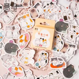 45Pcs Black Cat Theme Self-Adhesive Stickers Kawaii Cute Cats for Scrapbooking Laptop Decorations Planner Stickers