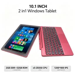 Detachable 10.1' Windows RE101 Laptop Tablet, Intel X5-Z8350, 2GB DDR 32GB ROM HD IPS Screen Dual Camera, HDMI-Compatible