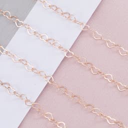 5Meters 1Meter 3mm Necklace Love Heart Chain Silver Gold Copper Link Chains Bracelet for Jewelry Making DIY Components Handmade