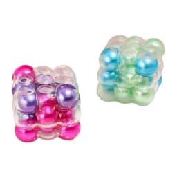 Scrunchems Colorful Beads Fidget Squeeze Cube Soft Gummy Stress Relief Anti Anxiety Asmr Squish Square Toy For Adults Desk