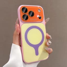 Candy Color Contrast for Magsafe Case for iPhone 18 17 Pro Max 16 15 14 Magnetic Camera Film Protector Large Window Cover