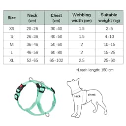 Adjustable Solid Nylon Dog Harness with 2 D-Rings Lightweight Comfortable No-Pull H-typed Dog Chest Harness Outdoor Pet Supplies