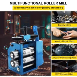 Jewelry Rolling Mill Machine Gear Ratio 1:2.5 Wire Roller Mill 0.1-7mm Press Thickness Manual Combination Rolling Mill
