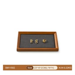 WoodTen Solid Wood Jewelry Tray Retro Ring Earring Display Necklace Bracelet Watch Jewelry Tray Stackable Jewelry Organizer Tray