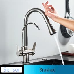 Onyzpily Black Touch/NO Sensor Kitchen Faucet Pull Out Sink Faucets Hot Cold Mixer Pure Water Tap Deck Mounted Taps Dual Handle
