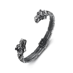 Classic Animal Viking Double Tiger Head Adjustable 316L Stainless Steel Men's Bracelet Fashion Amulet Jewelry Gifts Dropshipping