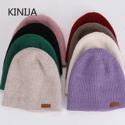 3 Pcs Sets Winter Women Plush Knitted Cold Hat Warm Woolen Head Cap Scarf Gloves Hats Outdoor Ear Windproof Beanies Cap