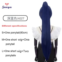 Snoya Synthetic 80cm Versatile Long Straight Claw Clip Ponytail Extensions for Ancient Costume Design Red Purple Pink Blue Black