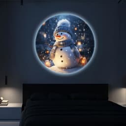 3 Piece Sheet Pack USB Christmas Projection Light Moon Sky Night Light 360° Rotatable Christmas Santa Snowman & Moon Room Decor
