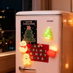 4pcs Magnetic Fridge Sticker Night Light Refrigerator Magnet Home Room Decoration Nightlight Xmas Birthday Gifts Box for Friends