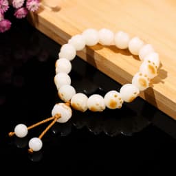 JD Natural Bodhi Root Carved Cat Claw Lucky Cat Cartoon Bracelet Women Weathered Charcoal Burn Small Cute Ethnic Style Jewelry
