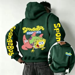 Patrick Star and SpongeBob SquarePants Cartoon Anime 2026 Spring and Autumn Men's and Women's Fashion Sports Hoodies