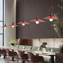 American Retro Red Pendant Lamp Led E27 Industrial Style Lighting Hot Pot Barbecue Modern Iron Art Restaurant Decor Lighting