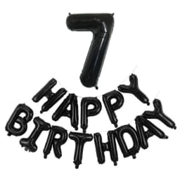 Black 32-Inch Number 1-30 Balloons and 16-Inch 'Happy Birthday' Letter Foil Balloons Set Birthday Party Decoration Supplies