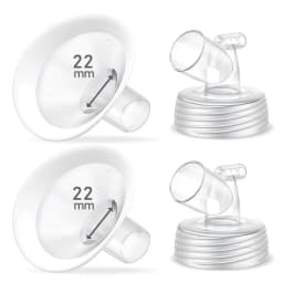 2 Packs Flange Set, Updated Soft Rim Shield and Wide Mouth Base Connector Pump Parts for Spectra S2 S1 9 Plus Breast Pump