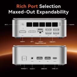 SOYO S4 PLUS Mini PC AMD Ryzen 7 H255 LPDDR5 24GB RAM 512GB PCIe3.0 NVMe SSD WiFi6 BT5.2 8K HD Display Output DIY Gaming Desktop Computer Compact Small Host for Home Office Entertainment Business Use
