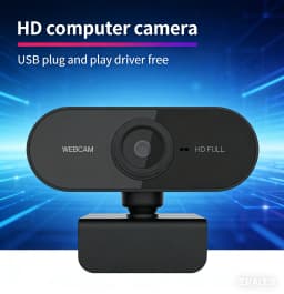 USB Webcam with Microphone, Plug and Play Computer Camera for Video Calling, Zoom, Teams, Streaming, Compatible with PC and Mac