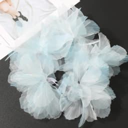 5PC 3D Organza Artificial Flowers Head For Home Wedding Decoration Gradient Bridal Headwear DIY Clothing Making Hair Accessories