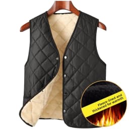 Men's Thickened Fleece Lined Cotton Jacket Winter Outerwear for Middle-Aged And Elderly Casual Fashionable Warm And Windproof