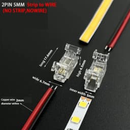 10PCS COB LED Wire Connector 2Pin 5 8 10mm Connection Solderless Mini Buckle Strip To Wire No Dark Area Connector