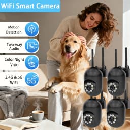 Ease Life APP 4/2/1PC Upgraded Black 5G/2.4G WiFi Security Camera Color Night Vision Motion Detection Tracking Indoor Outdoor AI
