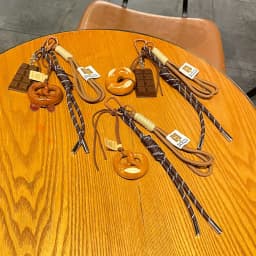 Creative Bowknot Woven Rope Keychain Chocolate Bagel Bread Keychain Polyester Anti-lost Bag Decoration Woven