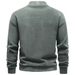 AIOPESON Men's Pullover Sweatshirt Mock Neck Solid Color Single Pocket Autumn Winter Casual Warm Loose Fit Long Sleeve Outerwear