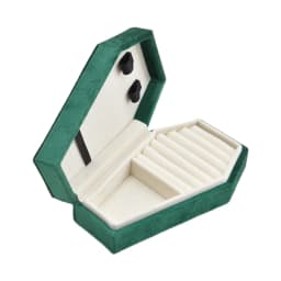 Velvets Jewelry Storage Box Coffin Shape Ring Necklace Earring Box Display Cases Desktop Decoration Jewelry Organizer