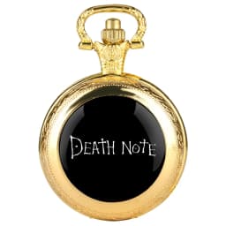 Classy Death Note Design Black Quartz Pocket Watch Fashion Necklace Timing Pendant with Chain Gift for Man Woman Souvenir