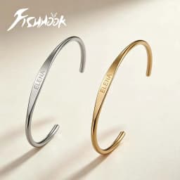 Couple Name Engrave Flat Bar Open Cuff Bangle Custom Personalized Bracelet Gift for Her Him Women Men Stainless Steel Jewelry