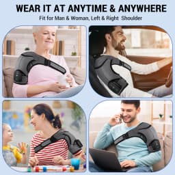 Electric Shoulder Massager Thermal Elbow Support Belt Vibrator Joint Relax Knee Heated Massage Heating Vibration Cordless Braces