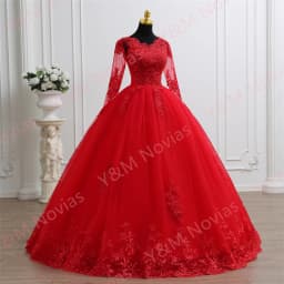 Customized any Color Long Sleeve V Neck Classic Wedding Dress 2026 Lace Vintage For Bridal Modest Wedding Bride Ball Gown