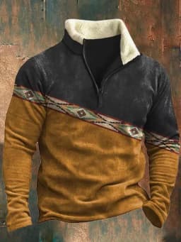 Spring Autumn New Men Wool Collar Half-zipper Hoodies Sweatshirts Print Casual European American Trend Jacket Long-sleeved Tops