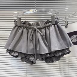 DEAT 2026 Spring New Sweet Temperament Ruched Ruffle Waist Tie Skirt For Women Elastic Waist Flower Bud Short Skirts 11A08273