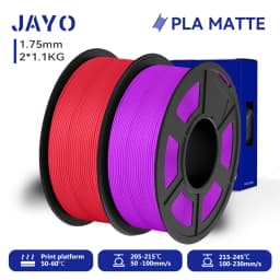 JAYO 2 Rolls 3D PLA Matte Printer Filament 1.75mm Neatly Wound PLA Filament with Matte Finish Print with 99% FDM 3D Printer