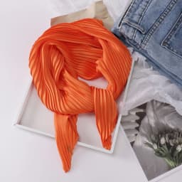 New 70X70CM Minimalist Solid Color 70cm Pleated Scarf Decoration Scarf Sunscreen Thin Scarf Pressed Pleated Square Scarf
