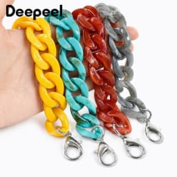 1/2Pcs Deepeel 60cm Acrylic Bag Strap Handbag Resin Chain Detachable Lobster Clasps for Purse Handle DIY Making Accessories