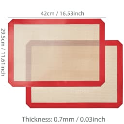 2PCS Silicone Baking Mats for Oven, 42x29.5cm, Reusable Non Stick Heat Resistant Bakeware Sheets Liner,for Cookies Macaron Bread