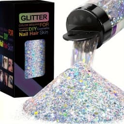 Holographic Chunky Glitter Sequins, 50g, Mixed Size Laser Sparkle Flakes For DIY Nail Hair Skin,Music Festival