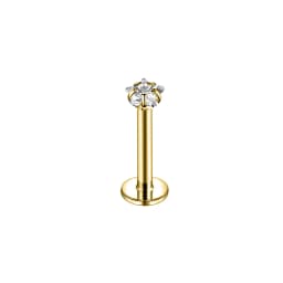 ZS 1PC 16G Rose Gold Plated Helix Piercing Earring Zircon Lip Stud Star Moon Labret Piercing Jewelry Crystal Lip Body Jewelry
