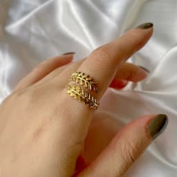 Skyrim New In Wheat Ears Leaf Ring Boho Stainless Steel Gold Color Open Women Rings 2026 Trendy Jewelry Valentine Gift Wholesale