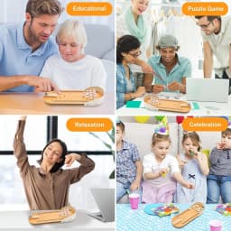 Table Top Mini Bowling Game Wooden Board Arcade Shooting Office Desk Stress Relief Finger Toys Fun Gifts for Men Women Kids