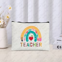 Teacher Cosmetic Case Back To Shool Gift Trendy Zipper Makeup Bag Pouch Thank You Teachers Gifts Pencil Case Lipstick Storage