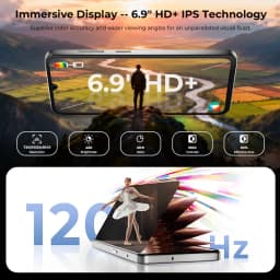 HOTWAV X100 GT Android 16 Smartphone 6.9'' 120Hz 48MP 5160mAh 20W Mobile Phone with Second Screen 8GB 256GB IR Blaster Cellphone