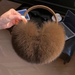 2027 New Winter Natural Real Fox Fur Earmuffs Plush Warm Decorate Women Cute Solid Ear Warmer Headphones Neck Warm Bib Scarf