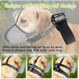 Soft Dog Muzzle for Small Large Dogs Mask Anti Biting Chewing Licking Breathable No Bark Mesh Printed Full Coverage