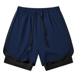 Men's 2 in 1 Running Workout Short with Phone Pocket Towel Loop Gym Athletic Quick Dry Stretchy Performance Shorts Activewear