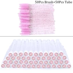 100pcs Diamond Eyebrow Brush Tube Empty Reusable Lash Mascara Wand Case Replaceable Crystal Eyelash Brush Dust-proof Makeup Tool